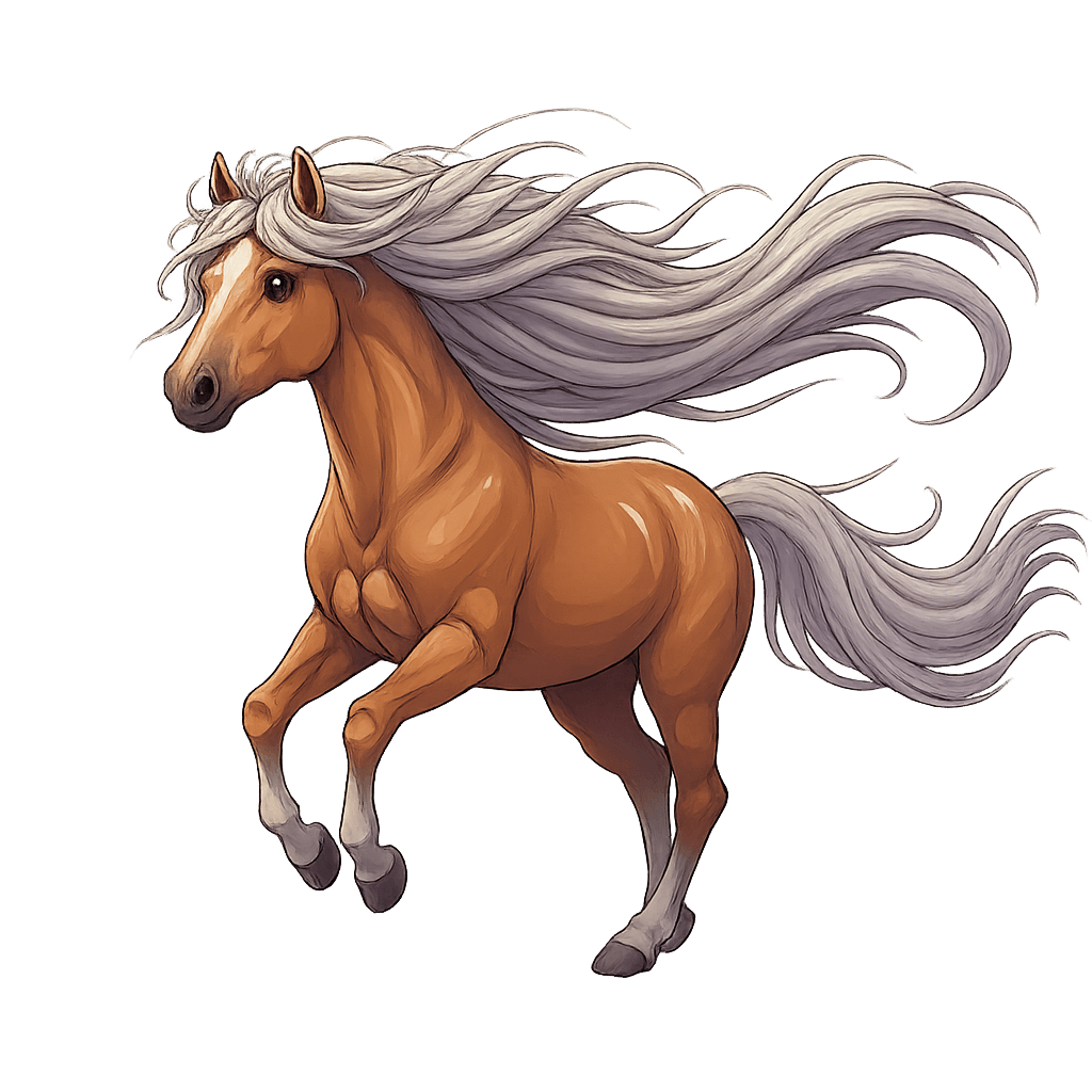 自由な愛好家 - 風になびく鬣の馬