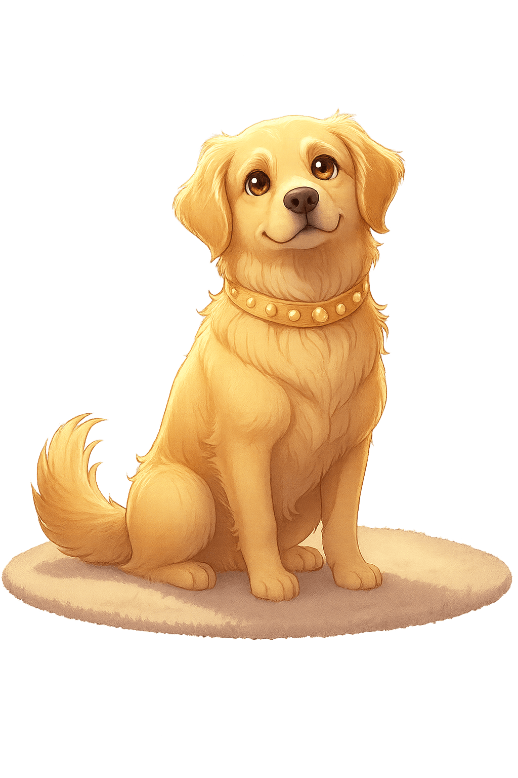 献身的パートナー - 金の首輪を持つ犬