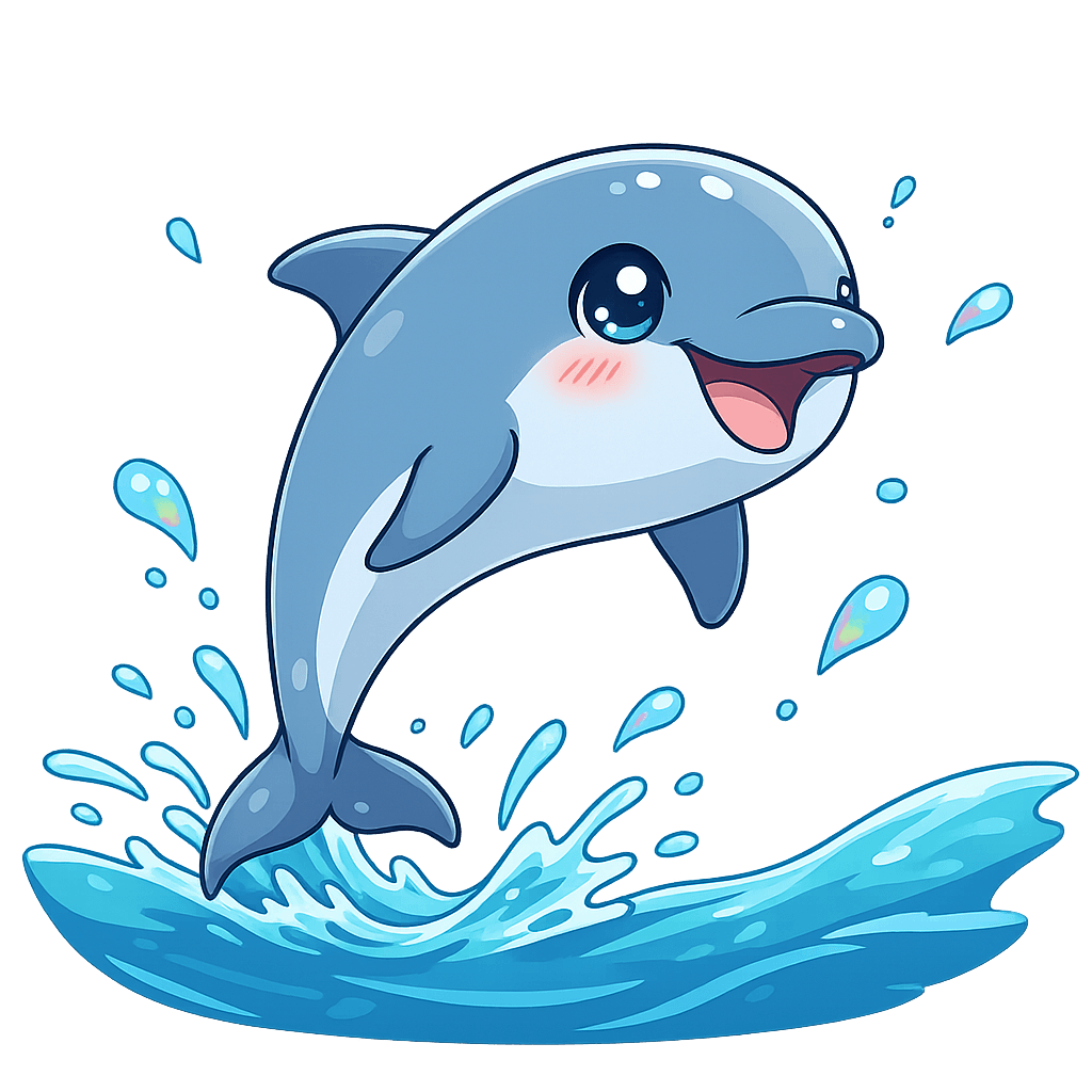 プレイフル・ラバー - 水しぶきをあげるイルカ