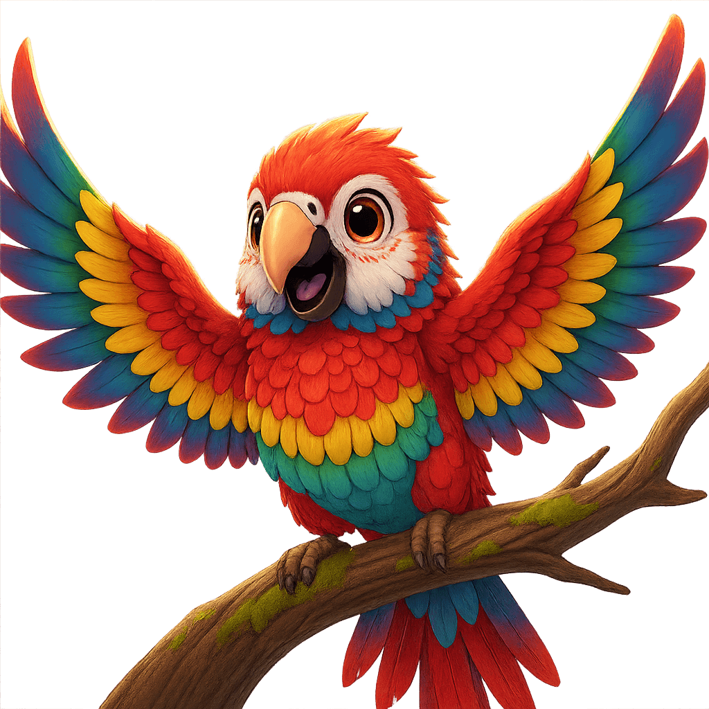 社交的恋人 - カラフルな羽のオウム