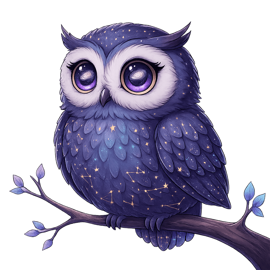 直感的理解者 - 星空模様のフクロウ