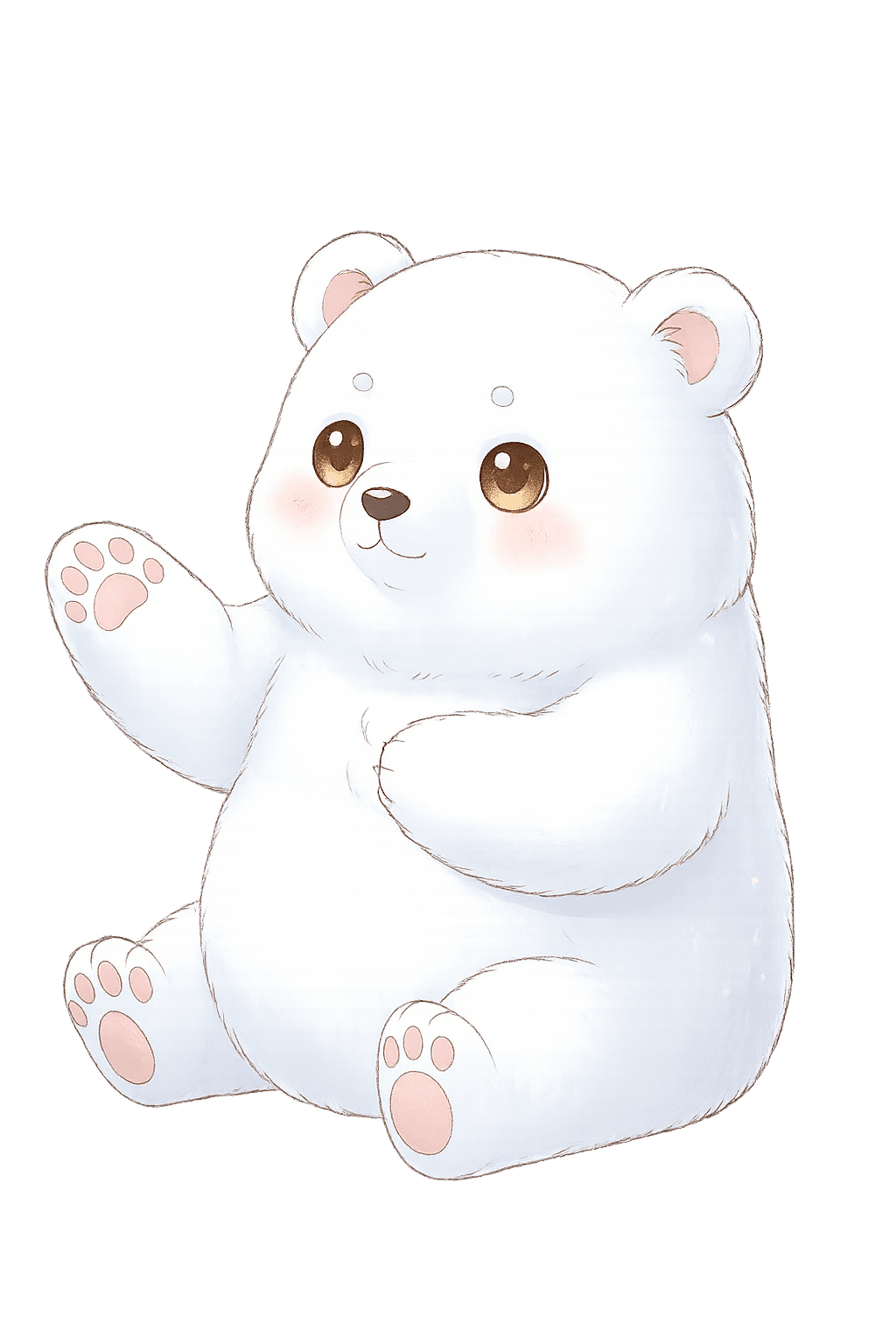 静かな支援者 - 雪のような白い毛のクマ